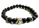 Blacksmith Black Lava Lion Bracelet for Women & Men- Black Lava Bracelet