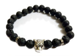 Blacksmith Black Lava Lion Bracelet for Women & Men- Black Lava Bracelet