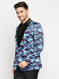 Blacksmith | Blacksmith Fashion | Blacksmith Military Design Blue Printed Tuxedo For Men | Blacksmith suit for men.