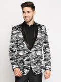 Blacksmith | Blacksmith Fashion | Blacksmith Military Design Grey Printed Tuxedo For Men | Blacksmith suit for men.