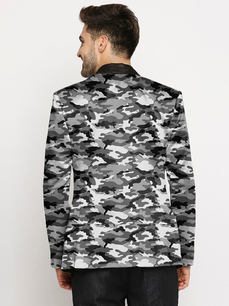 Blacksmith | Blacksmith Fashion | Blacksmith Military Design Grey Printed Tuxedo For Men | Blacksmith suit for men.