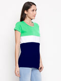 Blacksmith | Blacksmith Fashion | Blacksmith Three Stripes Mint/White/NavyBlue Top For Women.