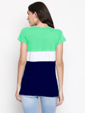 Blacksmith | Blacksmith Fashion | Blacksmith Three Stripes Mint/White/NavyBlue Top For Women.