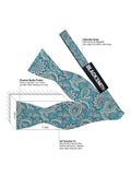 Blacksmith Mint Green Paisley Satin Adjustable Self Tie Open Bowtie for Men - Self Tie Bowties