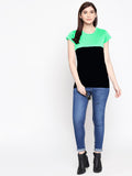 Blacksmith 100% Soft Cotton Bio Washed Black And White Half And Half  Top For Women. - Blacksmith Fashion