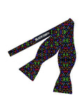 Blacksmith Multicolor Musical Notes Satin Adjustable Self Tie Open Bowtie for Men - Self Tie Bowties