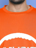 Blacksmith | Blacksmith Fashion | Blacksmith Orange With White 100% Soft Cotton Round Neck Printed T-shirt for Men