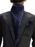 Blacksmith | Blacksmith Fashion | Blacksmith Navy Paisley Cravat Neck Scarf And Matching Pocket Square Set For Men