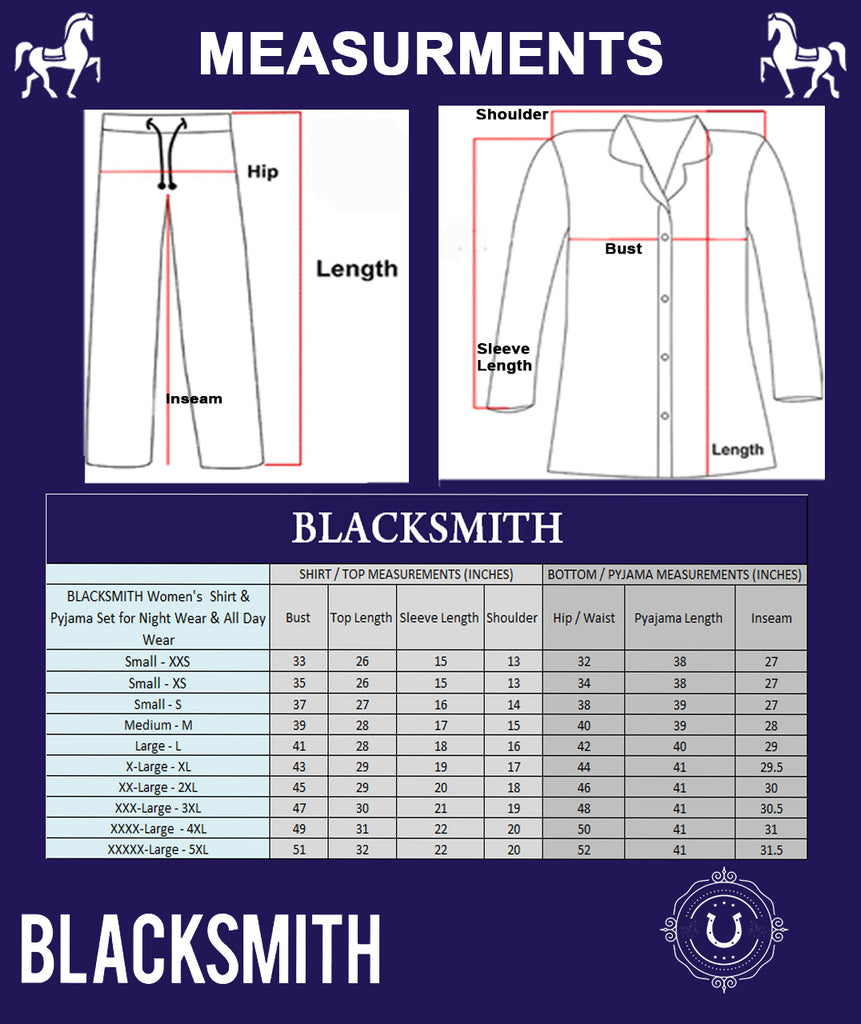Blacksmith Women's Stretchable Cotton Night Suit for Women -Mint And Black  Giraffe Print Design - Blacksmith Fashion