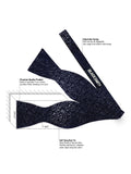 Blacksmith Navy Blue Paisley Design Adjustable Fashion Open Bowtie for Men - Self Tie Bowties