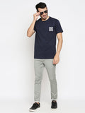 Blacksmith | Blacksmith Fashion | Blacksmith Navy Blue Number 06 Round Neck Printed T-shirt