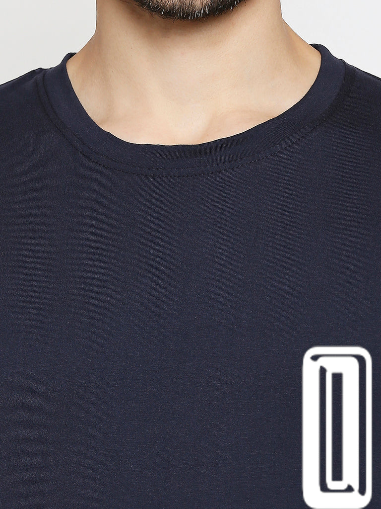 Blacksmith | Blacksmith Fashion | Blacksmith Navy Blue Number 07 Round Neck Printed T-shirt