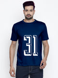 Blacksmith | Blacksmith Fashion | Blacksmith Navy Blue Number 31 Round Neck Printed T-shirt