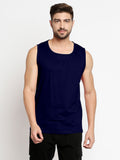 Blacksmith Navy Blue Cotton Plain Sando For Men - Sando For Men.