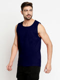 Blacksmith Navy Blue Cotton Plain Sando For Men - Sando For Men.