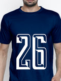 Blacksmith | Blacksmith Fashion | Blacksmith Navy Blue Number 26 Round Neck Printed T-shirt