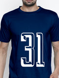 Blacksmith | Blacksmith Fashion | Blacksmith Navy Blue Number 31 Round Neck Printed T-shirt