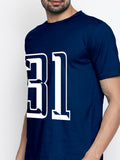 Blacksmith | Blacksmith Fashion | Blacksmith Navy Blue Number 31 Round Neck Printed T-shirt