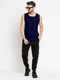 Blacksmith Navy Blue Cotton Plain Sando For Men - Sando For Men.