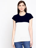 Blacksmith 100% Soft Cotton Bio Washed Mint And Blue Half And Half Top For Women. - Blacksmith Fashion