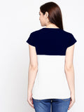 Blacksmith 100% Soft Cotton Bio Washed Mint And Blue Half And Half Top For Women. - Blacksmith Fashion