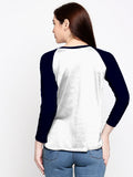 Blacksmith | Blacksmith Fashion | Blacksmith Navy Blue And White Raglan Sleeves top for women