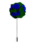 Blacksmith Navy Blue And Green Flower Lapel Pin for Men - Fashion Accessories for Blazer , Tuxedo or Coat