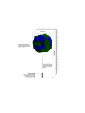 Blacksmith Navy Blue And Green Flower Lapel Pin for Men - Fashion Accessories for Blazer , Tuxedo or Coat