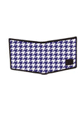 Blacksmith Navy And White Hounstooth Printed Wallet For Men.