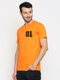 Blacksmith | Blacksmith Fashion | Blacksmith Orange Number 01 Round Neck Printed T-shirt