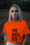 Blacksmith | Blacksmith Fashion | Printed One More Rep Orange And Black 100% Soft Cotton Bio-Washed Top for women's and Girls