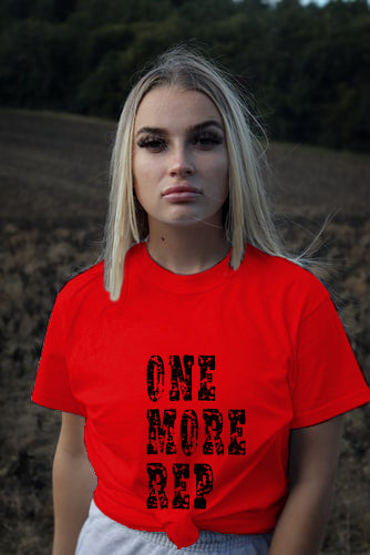 Blacksmith | Blacksmith Fashion | Printed One More Rep Red And Black 100% Soft Cotton Bio-Washed Top for women's and Girls