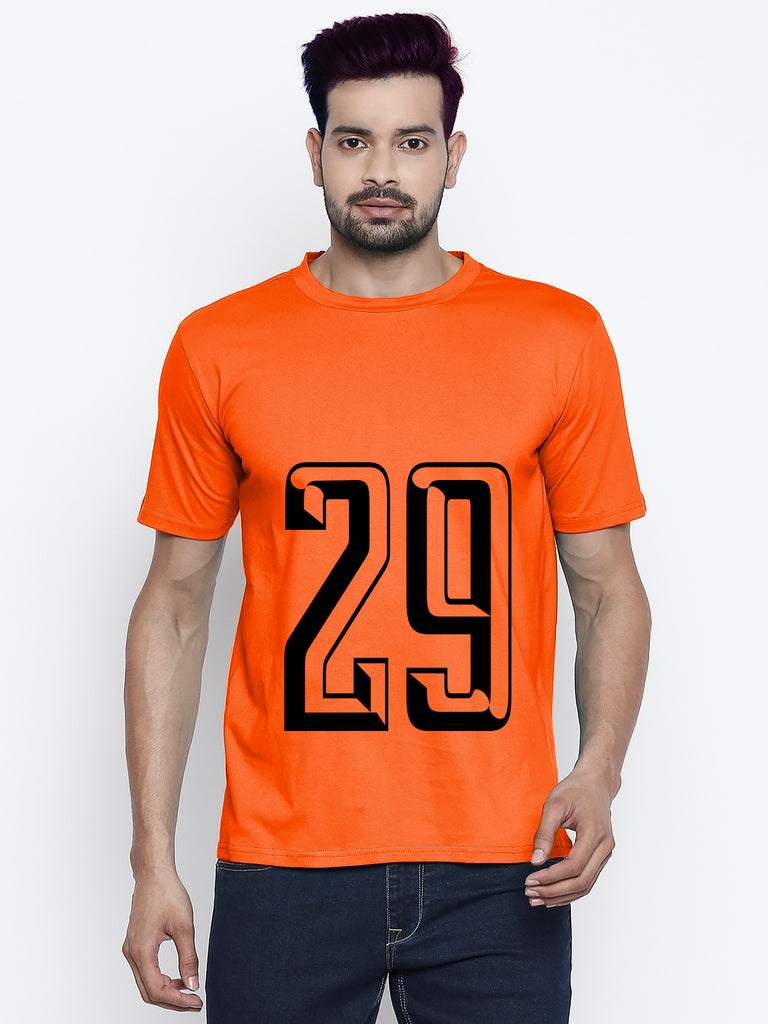 Blacksmith | Blacksmith Fashion | Blacksmith Orange Number 29 Round Neck Printed T-shirt