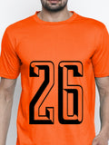 Blacksmith | Blacksmith Fashion | Blacksmith Orange Number 26 Round Neck Printed T-shirt