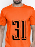 Blacksmith | Blacksmith Fashion | Blacksmith Orange Number 31 Round Neck Printed T-shirt