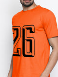 Blacksmith | Blacksmith Fashion | Blacksmith Orange Number 26 Round Neck Printed T-shirt