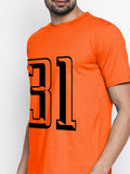 Blacksmith | Blacksmith Fashion | Blacksmith Orange Number 31 Round Neck Printed T-shirt