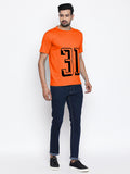 Blacksmith | Blacksmith Fashion | Blacksmith Orange Number 31 Round Neck Printed T-shirt