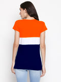 Blacksmith | Blacksmith Fashion | Blacksmith Three Stripes Orange/White/NavyBlue Top For Women.