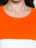 Blacksmith | Blacksmith Fashion | Blacksmith Three Stripes Orange/White/NavyBlue Top For Women.