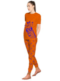 Blacksmith Women's Stretchable Cotton Night Suit for Women - Blue,Red,And Orange Giraffe Print Design - Blacksmith Fashion