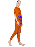 Blacksmith Women's Stretchable Cotton Night Suit for Women - Blue,Red,And Orange Giraffe Print Design - Blacksmith Fashion