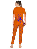 Blacksmith Women's Stretchable Cotton Night Suit for Women - Blue,Red,And Orange Giraffe Print Design - Blacksmith Fashion