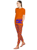 Blacksmith Women's Stretchable Cotton Night Suit for Women - Black,Blue And Orange Radio Print Design - Blacksmith Fashion