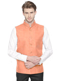 Blacksmith Orange Linen Modi Jacket for Men - Orange Linen Nehru Jacket for Men