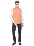 Blacksmith Orange Linen Modi Jacket for Men - Orange Linen Nehru Jacket for Men