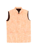 Blacksmith Orange Linen Modi Jacket for Men - Orange Linen Nehru Jacket for Men