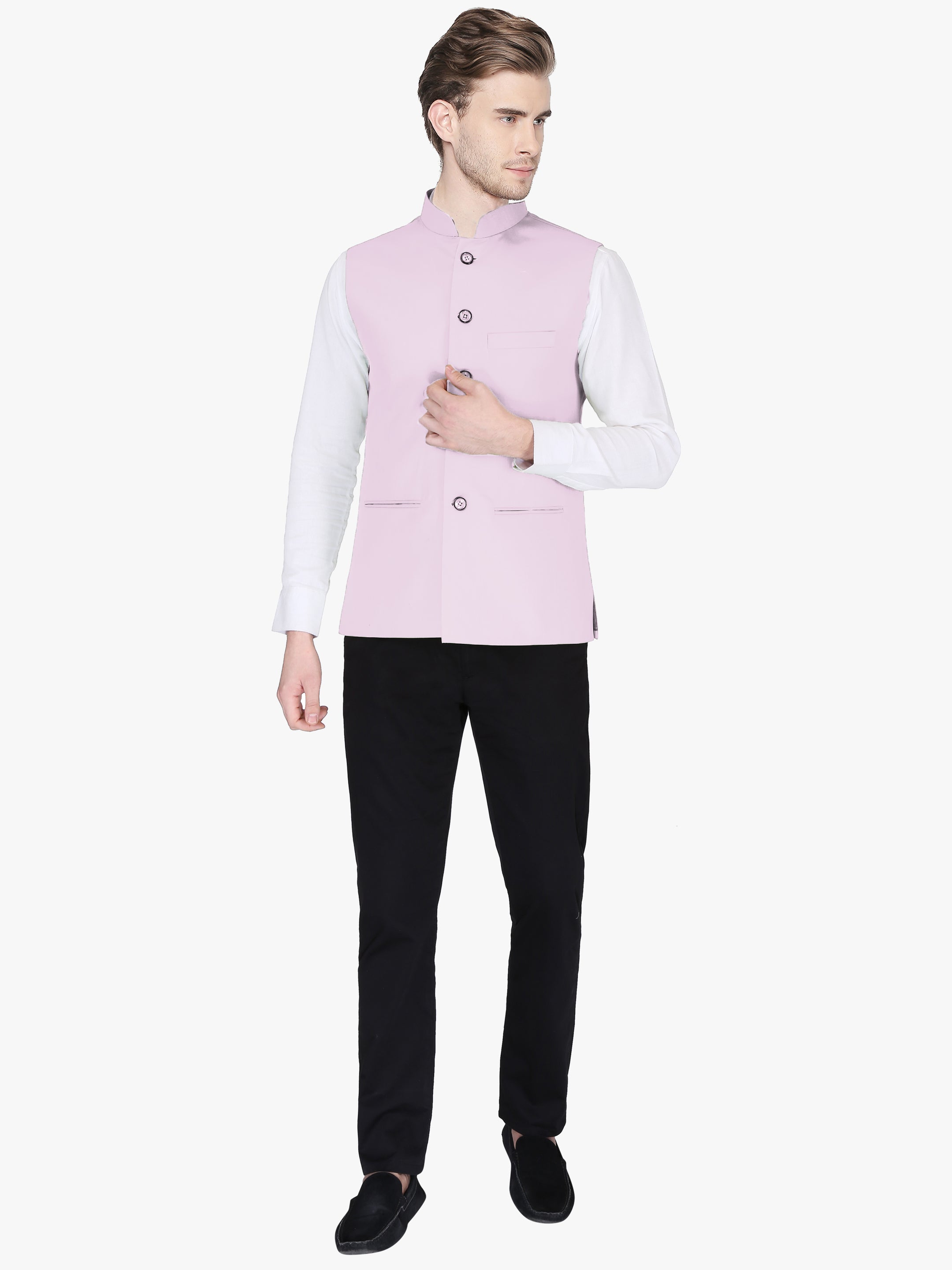 Buy Aany's Culture Baby Pink Floral Pattern Polyester Wedding Nehru Jacket  (Koti) L Online at Best Prices in India - JioMart.