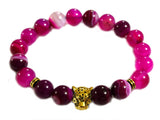 Blacksmith Pink Agate Lion Bracelet for Women & Men- Pink Agate Bracelet