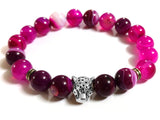 Blacksmith Pink Agate Lion Bracelet for Women & Men- Pink Agate Bracelet